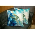 thumbnail image 5 of Set of 2 Blue Gold Abstract Painted Background Texture Fragment Acrylic Painting Canvas Strokes Throw Pillow Covers 18X18 Inch Decorative Pillow Cases for Couch Bedroom Living Room, 5 of 6