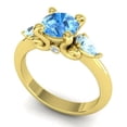 thumbnail image 2 of Diamond-Capitals 2.50 Carat Round Cut Blue Topaz & Aquamarine Gemstone Unique Engagement Ring for Women Solid 14K Yellow Gold Size 5, 2 of 8
