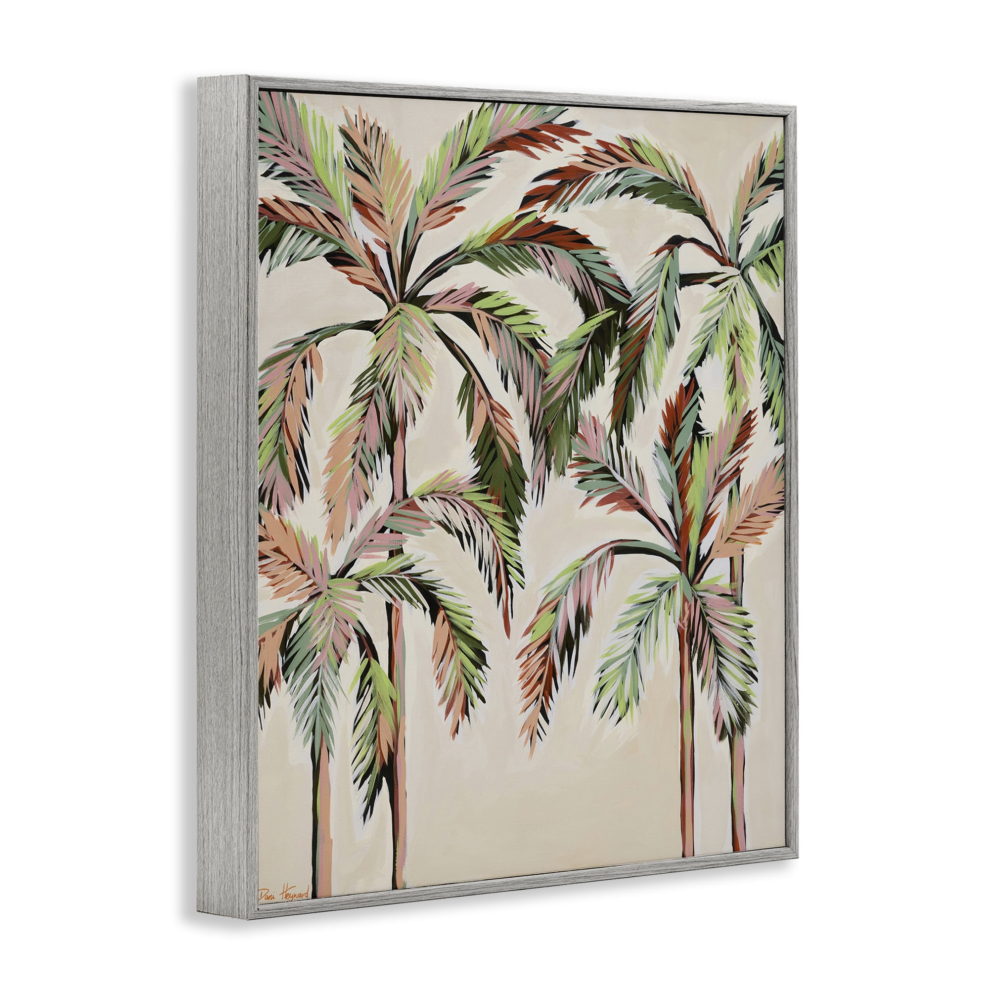 Stupell Industries Blushing Palm Tree Canopy Gray Framed Giclee Art, design by Dani Heyward