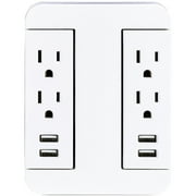 Blackweb B15Ho214 4-Outlet Swivel Wall Tap With 4 Usb Ports