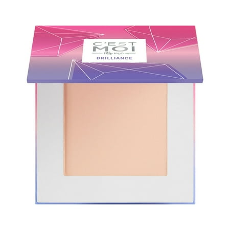 c'est moi brilliance pressed powder foundation | lightweight buildable mineral foundation for delicate skin types with fair skin tones, clinically tested clean ingredients, ivory, 0.20 oz