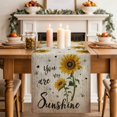 thumbnail image 4 of Vintage Sunflowers Cotton Linen Table Runner for Dining Kitchen, Spring Summer Retro Bees Yellow Floral Wedding Outdoor Party Tablerunners, Dresser Scarf Coffee Tablecloth Runners 13x120 Inches, 4 of 9