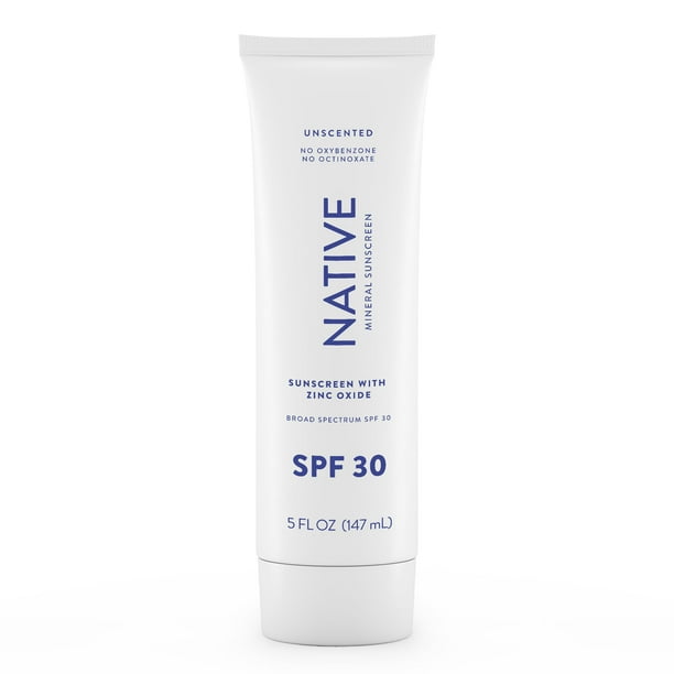 Protector solar nativo SPF 30 de óxido de zinc, 150 ml, piel sensible