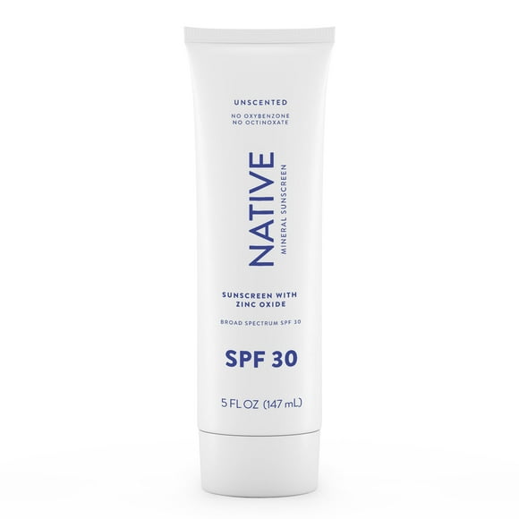 Protector solar nativo SPF 30 de óxido de zinc, 150 ml, piel sensible