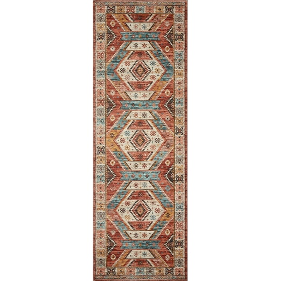 Turkish & Persian Kilim-Style Zion Red, Multi 2-6" x 7-6" Area Rug