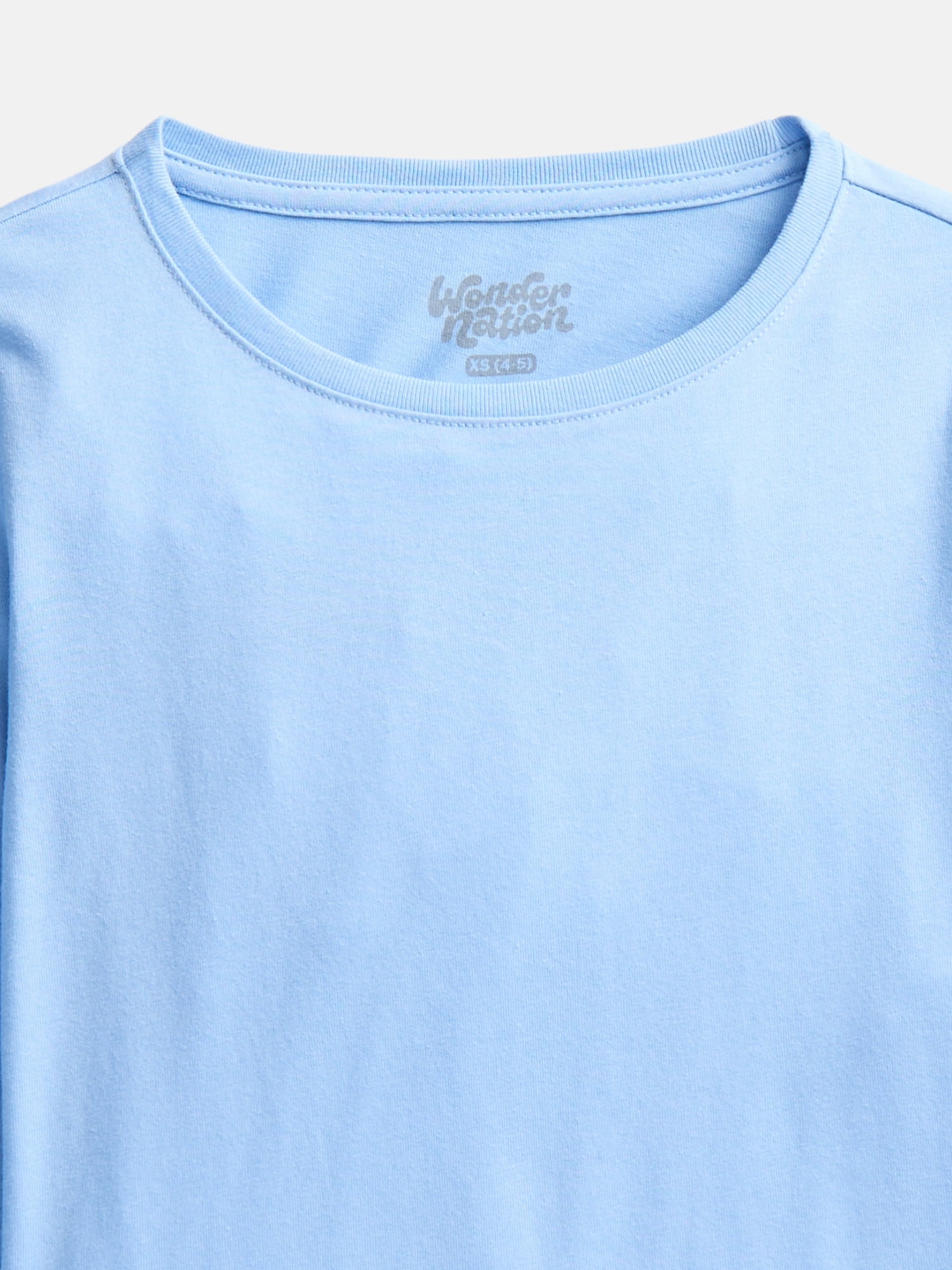 Wonder Nation Girls Kid Tough Tee with Long Sleeves, 3 Pack, Sizes 4-18 & Plus