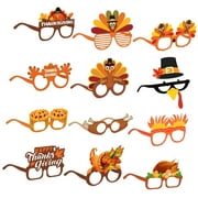 SKYSONIC Thanksgiving Paper Glasses, 12PCS Turkey Paper Eyeglasses Funny Party Glasses Adults Thanksgiving