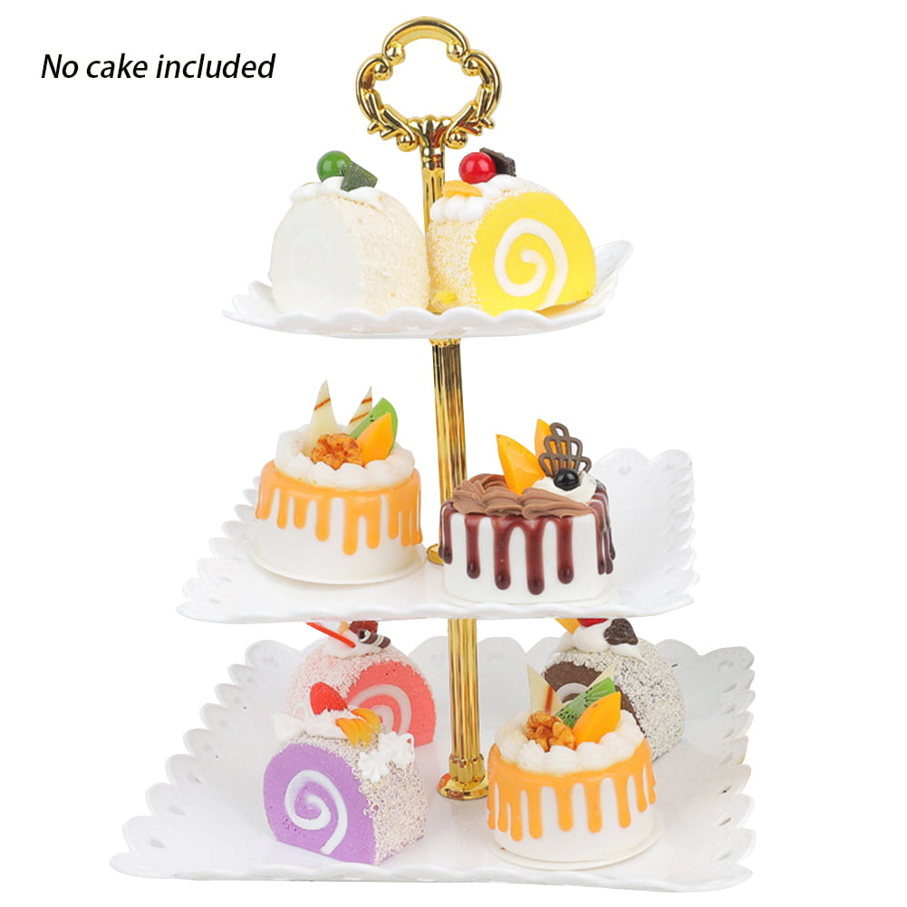 Details about   3 Tier Plastic Cake Stand Cupcake Display Tray Holder Fruit Bowl Wedding Party 