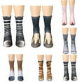 thumbnail image 3 of CUITING Unisex 3D Print Simulation Animal Paw Hoof Adult Children Elastic Cotton Socks Adult Tiger, 3 of 8