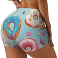 thumbnail image 2 of Wukai Colorful Donut Print Pack Biker Shorts for Women Yoga Workout Gym Running Scrunch Active Shorts-XX-Large, 2 of 8