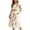 Beige, variant on Women’S Ethnic Floral Embroidered 2-Piece Skirt Set, Sleeveless Crop Tank Top With High Waist Pleated Midi Skirt, Lightweight Soft Cotton Fabric, 2pcs, Sizes S To L