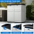 thumbnail image 2 of Dextrus 62-Gallon Outdoor Resin Trash Bins,Garbage Dual Can with Tiered Lid and Drip Tray, Waterproof Garbage Container for Outdoor Spaces like Patios, Kitchens&Backyards, Grayish-White, 2 of 5