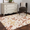 thumbnail image 3 of Orange Yellow Botanical Area Rugs 2.7'x5', Small Throw Rugs for Kitchen Bedroom, Rustic Country Spring Floral Summer Leaf Indoor Outdoor Rug Non-Slip Low Pile Carpet Runner Reversible Floor Mats, 3 of 8
