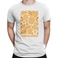 thumbnail image 2 of Smartprints Tropical Energy Pineapple Floral Men's T-Shirt White, Cotton, S, 2 of 4