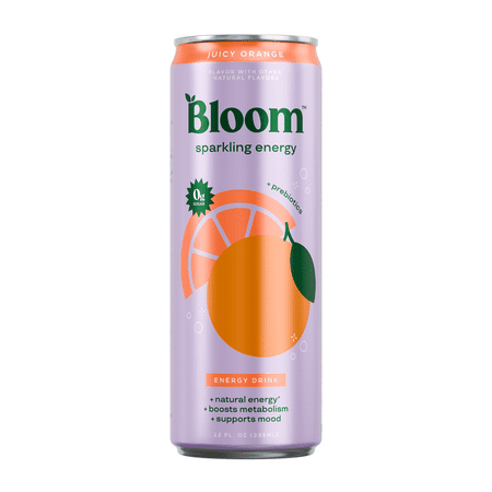 BLOOM NUTRITION SPARKLING ENERGY DRINK, JUICY ORANGE, 12 FL OZ SINGLE CAN