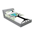 thumbnail image 2 of Ambesonne Tree Fitted Sheet & Pillow Sham Set, Green Friendly Earth, Twin, Green Black Blue, 2 of 2