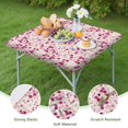thumbnail image 4 of Square Tablecloth with Elastic Edges 34 * 34 Inch Waterproof Pioneer Colorful Floral Table Cover Washable Indoor and Outdoor for Party Kitchen Dinner Banquet Patio Picnic, 4 of 6