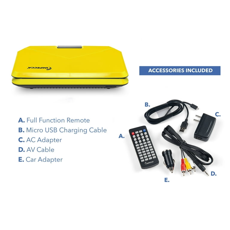 Impecca 9” Portable DVD Player Includes Flip and Swivel