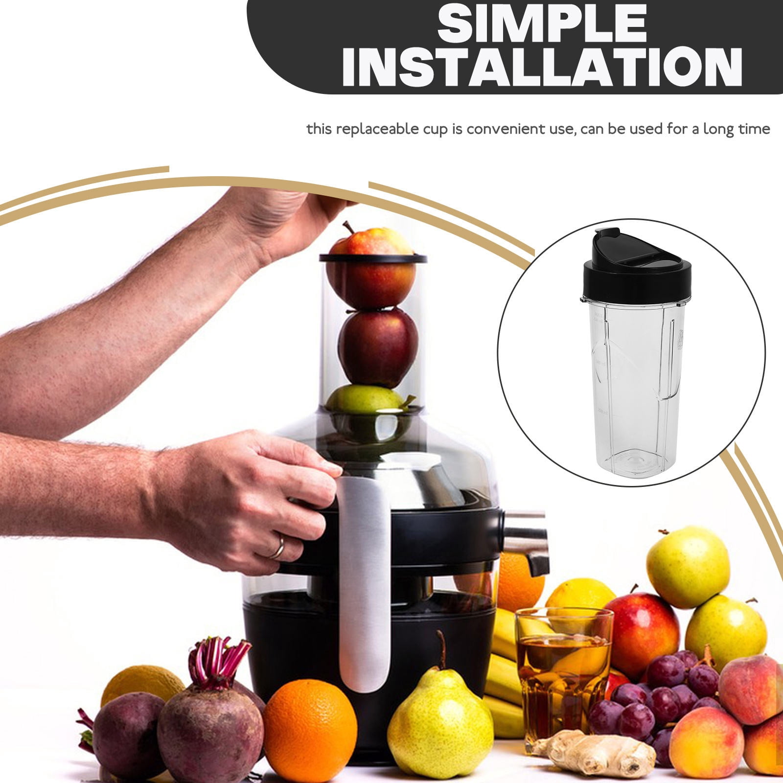 YSNOOWE Plastic Cup Replacement Black For Home Users Kitchen Use 1 Set 9.24X4.05X4.05in