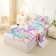 thumbnail image 2 of Metsweet Magical Horse Elf Twin Sheets 3pcs, Princess Castle Butterfly Flowers Bedding,1 Fitted Sheet, 1 Flat Sheet and 1 Pillowcase, 2 of 5