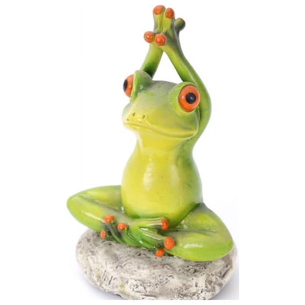 Artesanías creativas de resina con forma de rana para sala de estar, escritorio, yoga, decoraciones de animales, dormitorio, muebles para el hogar
