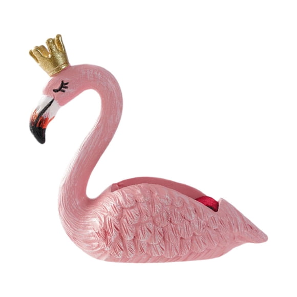 Caja de baratijas con forma de flamenco, joyero de escritorio, soporte para joyas, estatua de flamenco, estuche para anillos, colgantes, pendientes y rosa