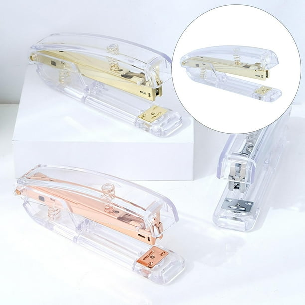 Clear Acrylic Stapler Spring Powered Statiry Desk Supplies