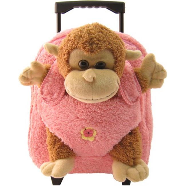 Kreative Kids 8095P Monkey Plush Rolling Backpack with Pink - Walmart.com