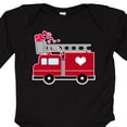 thumbnail image 4 of Inktastic Valentine's Day Red Firetruck with Pink Hearts Boys or Girls Long Sleeve Baby Bodysuit, 4 of 5