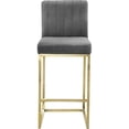 thumbnail image 4 of Velvet Counter Stool | Upholstered Kitchen Bar Stool | Metal Base, 4 of 6