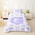 thumbnail image 2 of Manfei Purple Bow Tie Twin Bedding For Girls,Letter G Initial Print Duvet Cover Set For Kids,Reversible,2pcs(No Comforter), 2 of 6