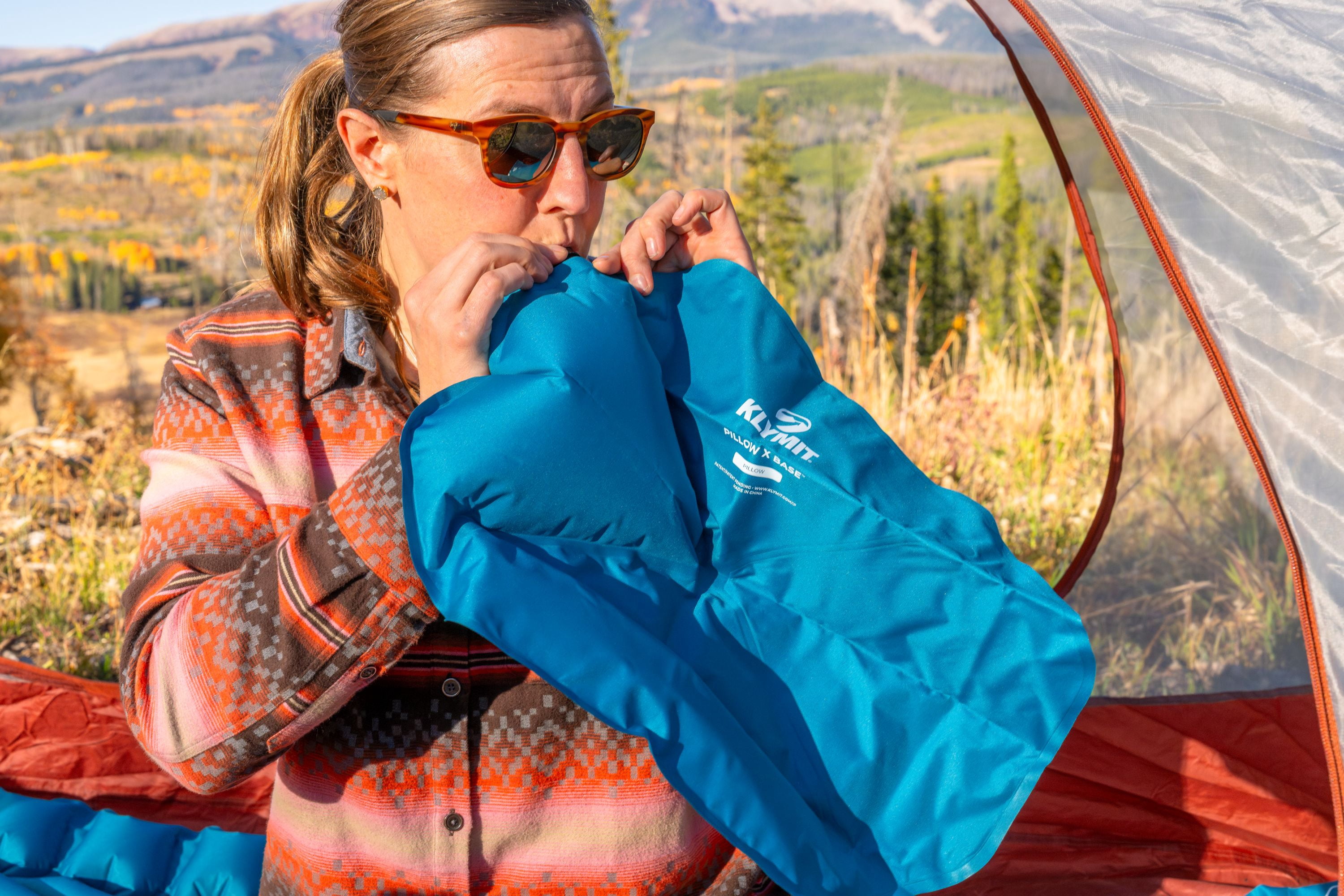 Klymit Pillow X Base XL Inflatable Lightweight Camping Pillow for Backpacking and Travel
