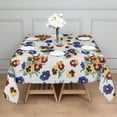 thumbnail image 3 of Pioneer Flower Floral Print Pattern Square Tablecloth,Waterproof Square Table Cover,Wipeable Spillproof Washable Table Cover for Home Kitchen Party Decor 42"X42"(107x107cm), 3 of 6