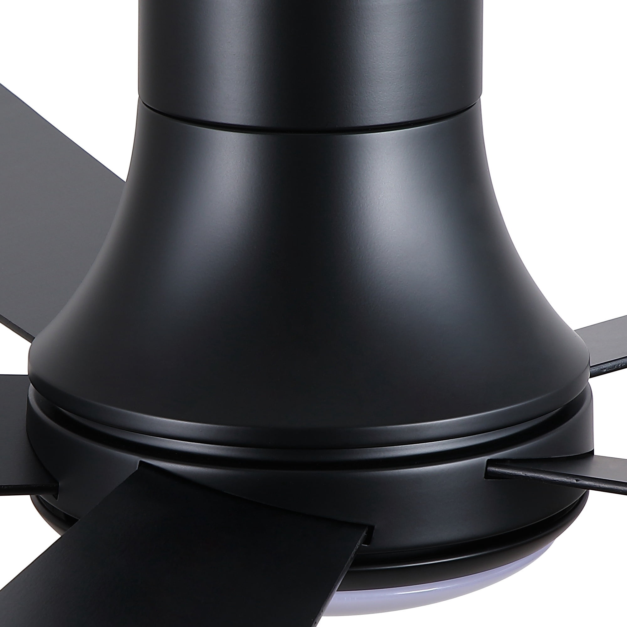 Leumius 52" Farmhouse Matte Black Integrated LED Smart Ceiling Fan with DC Remote Control for Bedroom Living Room
