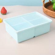 Silicone Freezer Tray with Lid - Large Ice Cube Freezer Molds - Soup, Sauce, leftovers, Homemade Meal Prep Freezing Kitchen Storage Containers - Multicolor - 2-Pack