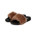 thumbnail image 5 of New Women Cape Robbin Moira-5 Furry Open Toe Slip On Flat Sandal, 5 of 5