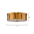 thumbnail image 3 of Small Orbit Metal Flush Mount Ceiling Light in Antique Brass Metal Finish, 3 of 5