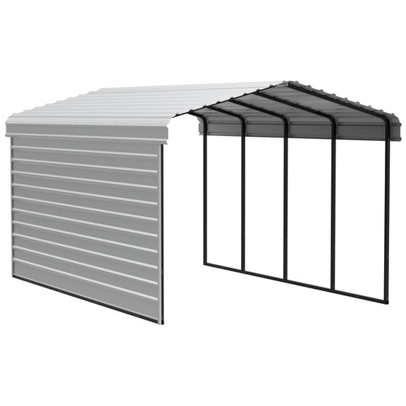 Arrow 20 x 12 x 9 ft Eggshell Carport With 1 Side Wall Kit