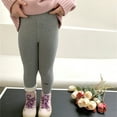thumbnail image 2 of Generic Toddler Kids Baby Girls Cotton Thick Lined Warm Leggings Pantihose Stretchy Basic Ninth Ankle Length Pants Pantyhose for Winter Stocking（9-10 Years Gray）, 2 of 4