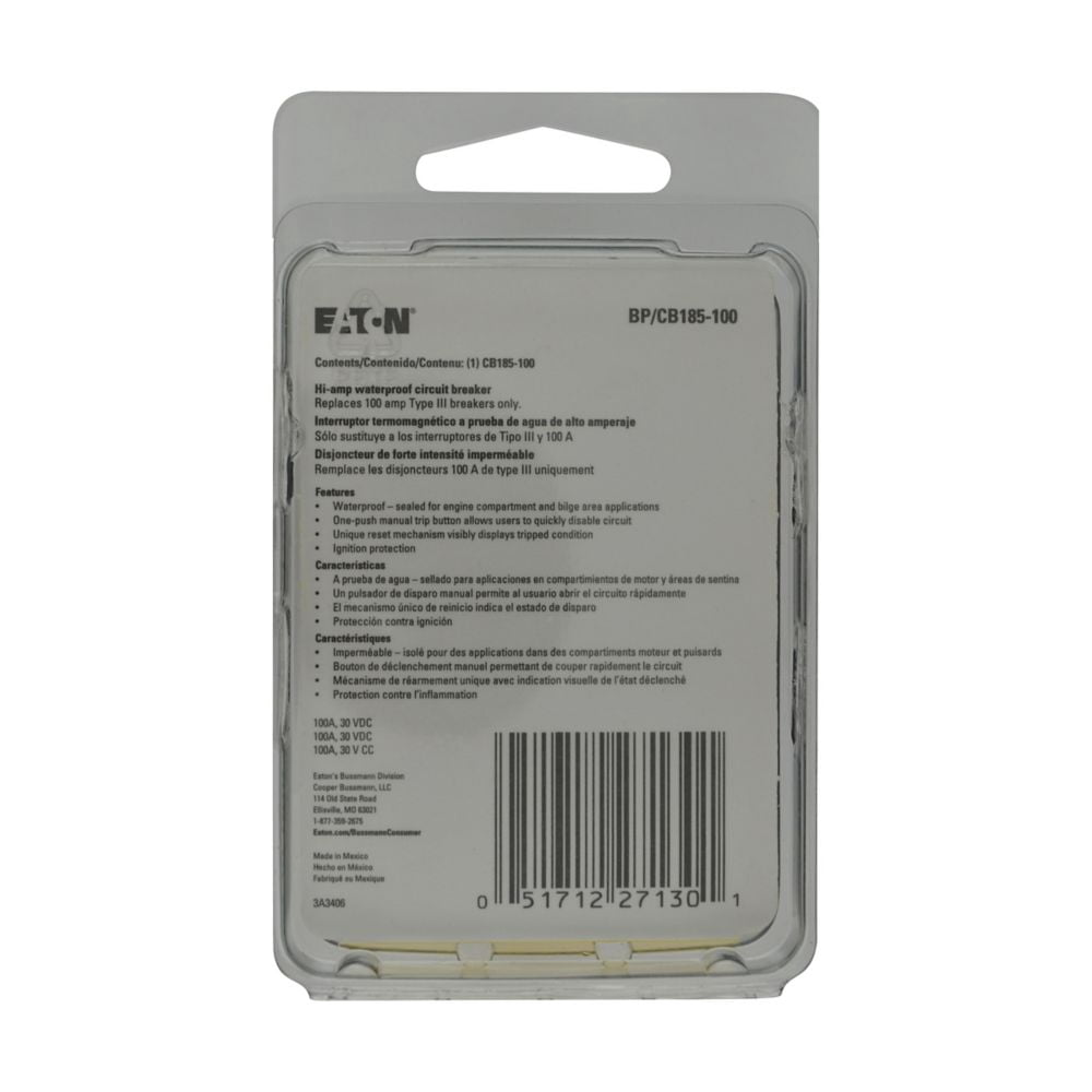 Bussmann (bp/cb185-100) 100 Amp Circuit Breaker