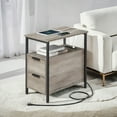 thumbnail image 3 of Table de Nuit Mince Table de Nuit Étroite Table de Nuit Étroite Table de Nuit Étroite avec Station de Recharge Table d'Appoint avec Rangement Table de Chevet Table d'Appoint, 3 of 6