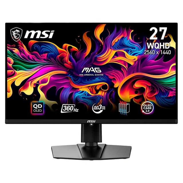 Monitor Gamer OLED 27" MSI MAG 271QPX QD-OLED WQHD 2560x1440 360Hz 0.03ms HDMI 2.1 DP 1.4a USB-C Adaptive Sync