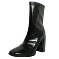 thumbnail image 2 of Delicious Women's Square Toe Mid Calf Block Heel Ankle Bootie, Black ,  10 M US, 2 of 6