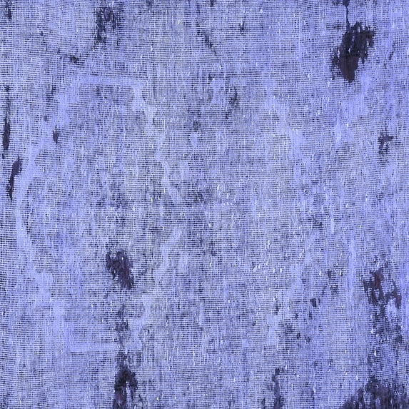 Ahgly Company Machine Washable Indoor Square Patchwork Blue Transitional Area Rugs, 4' Square