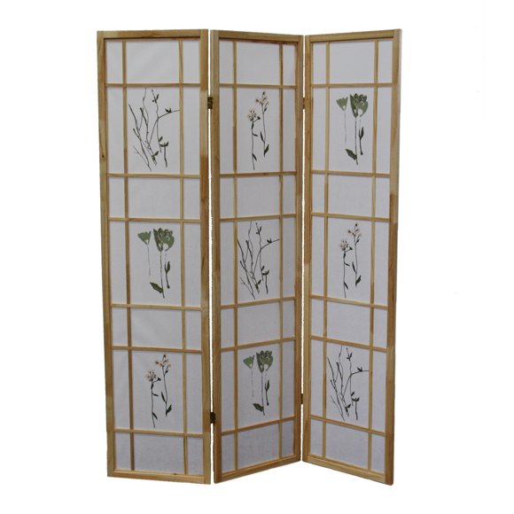 70" Tall 3-Panel Screen / Room Divider "Shoji", Black
