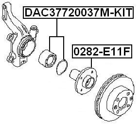Front Wheel Bearing Repair Kit 37X72X37 Febest DAC37720037M-KIT Oem 40210-AX000