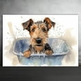 thumbnail image 2 of Airedale Terrier Dog Canvas Bathroom Décor - Unique Bath Wall Decor - Modern Canvas Bathroom Wall Art - Room Decor - Bathroom Decorations - Restroom Sign - Wall decor living room, 2 of 4