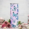 thumbnail image 4 of Butterfly Tumbler,20 Oz Skinny Tumbler with Lid and Straw,Butterfly Gifts for Women Mom Daughter Girlfriend Teenage Girls Bridesmaid,Purple Butterfly Travel Coffee Cup Mug, 4 of 6