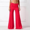 thumbnail image 5 of HongQid Yoga Pants Wide Leg Loose Fit Lounge Pant with Ruched Waist Fold Over Low Waist Stretchy Baggy Outfits, 5 of 6