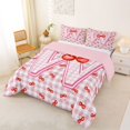 thumbnail image 2 of Catabedysis Preppy Letter W Full Size Comforter Sets For Girls,3D Cartoon Cherry Print Bedding Comforter Set,Pink Reversible,3 Pieces,1 Comforter and 2 Pillowcases, 2 of 7